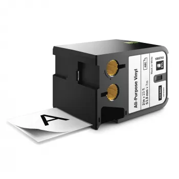 DYMO XTL Etiquetas de vinil multiusos | 54 mm x 7 m | Preto sobre branco