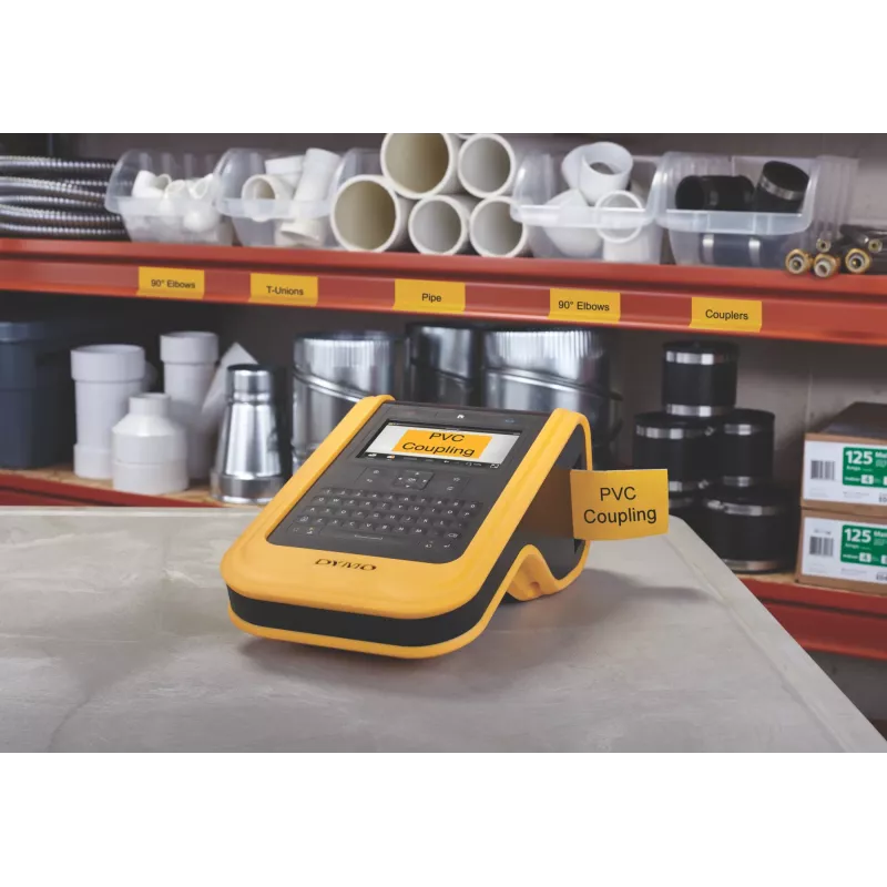 DYMO XTL Etiquetas de vinil multiusos | 54 mm x 7 m | Preto sobre amarelo