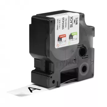 DYMO Rhino Etiquetas de vinil industriais | 24 mm x 5,5 m | Impressão preta sobre branco | Autocolante | para impressoras de etiquetas LabelManager e Rhino