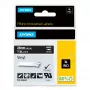 DYMO Rhino Etiquetas de vinil industriais | 24 mm x 5,5 m | Impressão branca sobre preto | Autocolante | para impressoras de etiquetas LabelManager e Rhino