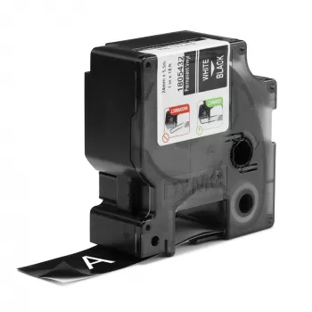 DYMO Rhino Etiquetas de vinil industriais | 24 mm x 5,5 m | Impressão branca sobre preto | Autocolante | para impressoras de etiquetas LabelManager e Rhino