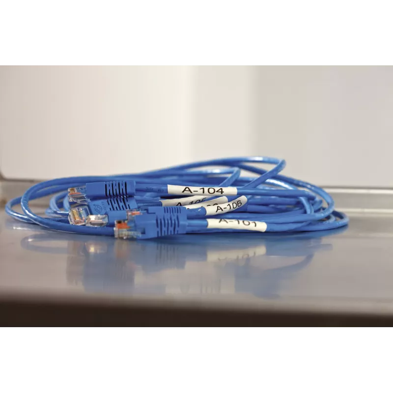 DYMO Rhino Tubos de etiquetas termorretráteis para cabos industriais | 24 mm x 1,5 m | Impressão preta sobre amarelo | para impressoras de etiquetas Rhino