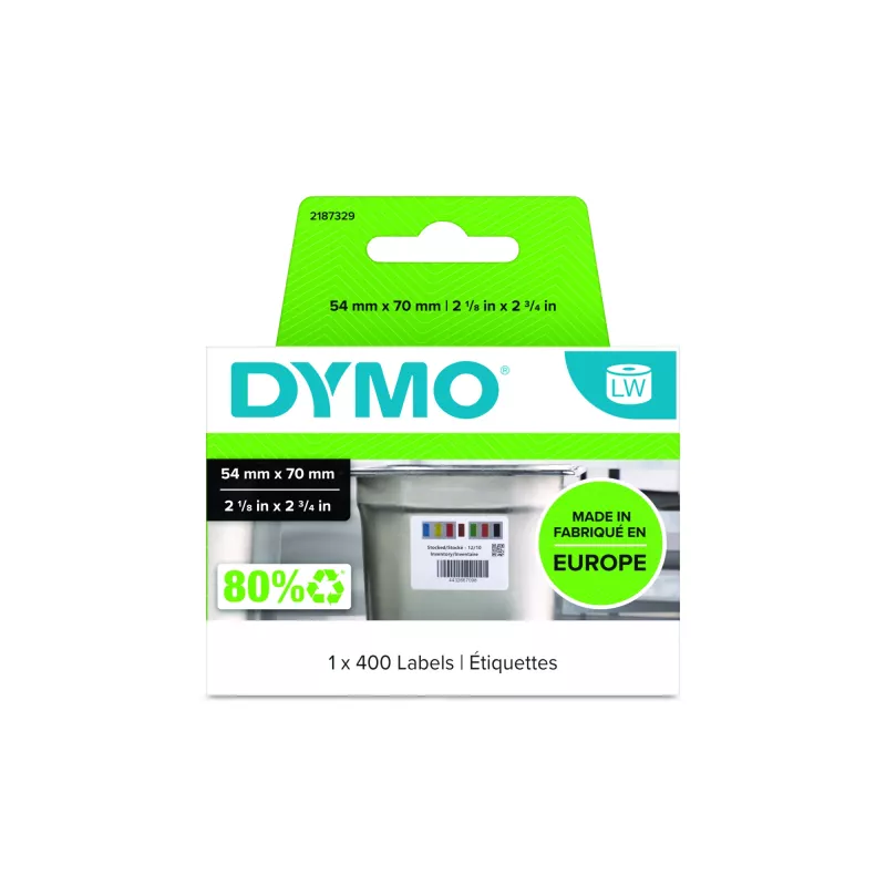 DYMO Authentic LabelWriter Etiquetas para rotação de stock para a indústria alimentar | 54 mm x 70 mm | 400 etiquetas autocolantes com código de cores | Para impressoras de etiquetas LabelWriter