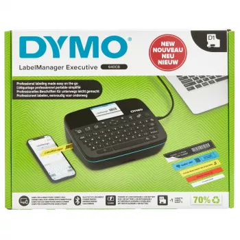 DYMO LabelManager Executive 640 CB Impressora de etiquetas portátil | Etiquetadora compacta com teclado QWERTY | Conectividade Bluetooth e USB | Compatível com etiquetas D1 standard e resistentes