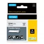 Etiquetas DYMO Rhino Industrial de nylon flexível | 24 mm x 3,5 m | Preto sobre branco | Autoadesivas | para impressoras de etiquetas LabelManager e Rhino