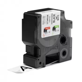 Etiquetas DYMO Rhino Industrial de nylon flexível | 24 mm x 3,5 m | Preto sobre branco | Autoadesivas | para impressoras de etiquetas LabelManager e Rhino