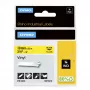 Etiquetas de vinil DYMO Rhino Industrial | 19 mm x 5,5 m | Impressão preta sobre amarelo | Autoadesivas | para etiquetadoras Rhino e LabelManager