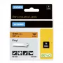 Etiquetas de vinil DYMO Rhino Industrial | 12 mm x 5,5 m | Impressão preta sobre laranja | Autoadesivas | para impressoras de etiquetas Rhino e LabelManager