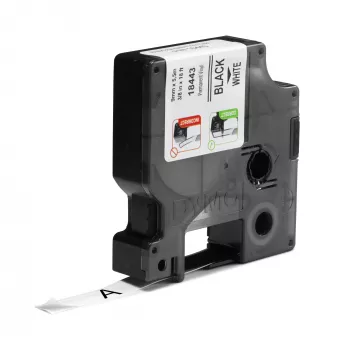 Etiquetas de vinil DYMO Rhino Industrial | 9 mm x 5,5 m | Impressão preta sobre branco | Autoadesivas | para impressoras de etiquetas Rhino e LabelManager