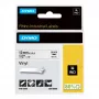 Etiquetas de vinil DYMO Rhino Industrial | 12 mm x 5,5 m | Impressão preta sobre branco | Autoadesivas | para impressoras de etiquetas Rhino e LabelManager