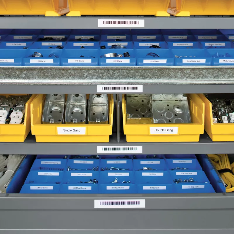 Etiquetas de vinil DYMO Rhino Industrial | 19 mm x 5,5 m | Impressão preta sobre branco | Autoadesivas | para impressoras de etiquetas Rhino e LabelManager