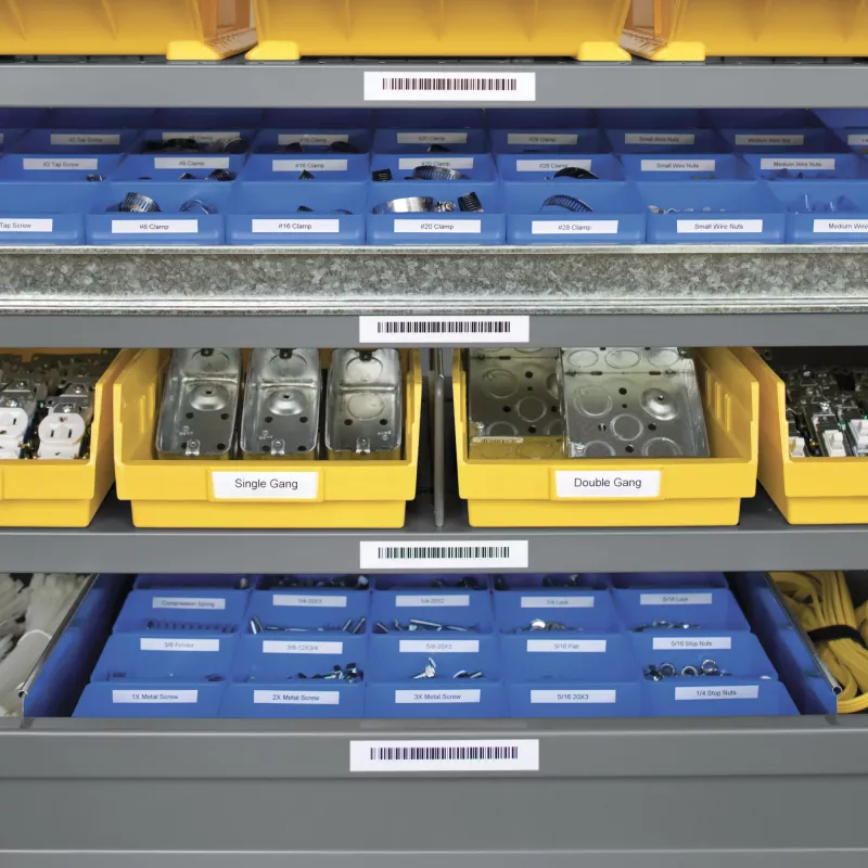 Etiquetas de vinil DYMO Rhino Industrial | 19 mm x 5,5 m | Impressão preta sobre branco | Autoadesivas | para impressoras de etiquetas Rhino e LabelManager
