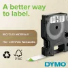 Etiquetas DYMO Rhino Industrial de poliéster permanente | 9 mm x 5,5 m | Impressão preta sobre metálico | Autoadesivas | para impressoras de etiquetas Rhino e LabelManager