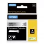 Etiquetas DYMO Rhino Industrial de poliéster permanente | 12 mm x 5,5 m | Impressão preta sobre metálico | para impressoras de etiquetas Rhino e LabelManager