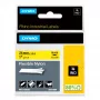 Etiquetas DYMO Rhino Industrial de nylon flexível | 24 mm x 3,5 m | Preto sobre amarelo | Autoadesivas | para etiquetadoras Rhino e LabelManager