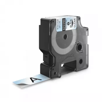 Etiquetas DYMO Rhino Industrial de poliéster permanente | 19 mm x 5,5 m | Impressão preta sobre transparente | Autoadesivas | para impressoras de etiquetas LabelManager e Rhino