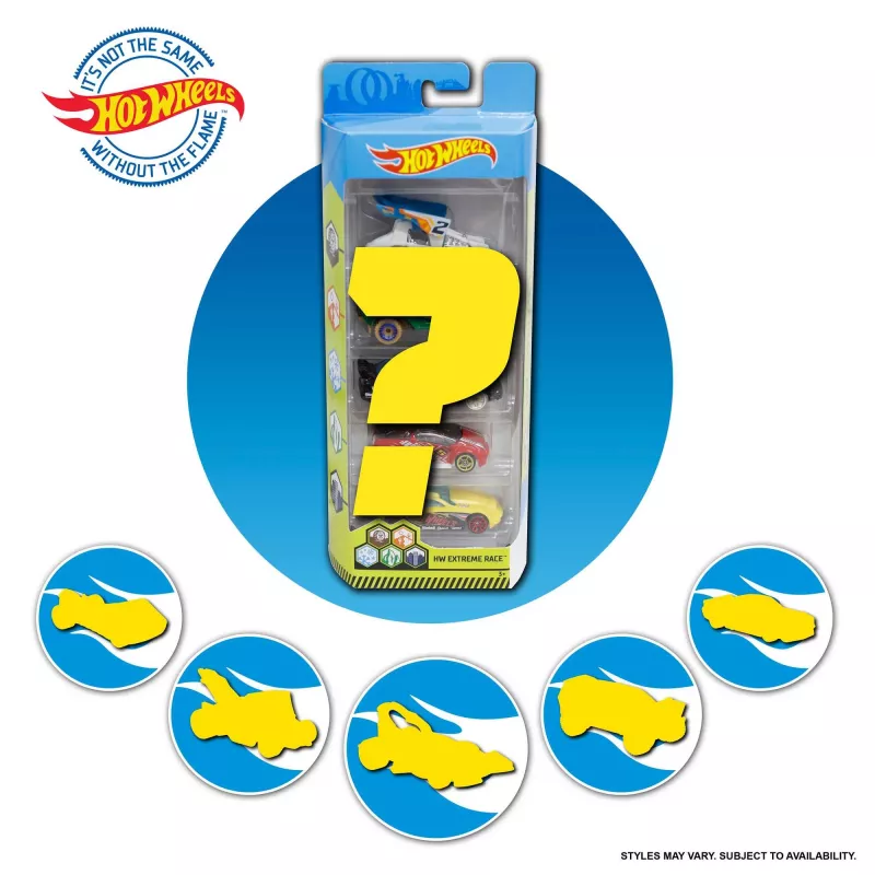 Hot Wheels Pack de 5 sortido, conjunto de veículos, 3 ano(s), várias cores