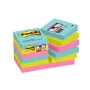 Notas adesivas 3M 622-12SS-MIA quadradas azul, rosa, amarelo autoadesivas