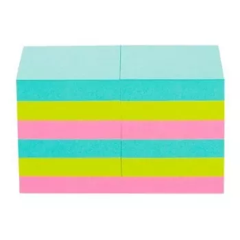 Notas adesivas 3M 622-12SS-MIA quadradas azul, rosa, amarelo autoadesivas