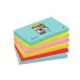 Papel de notas 3M 655-6SS-MIA retangular azul, rosa, vermelho, amarelo autoadesivo