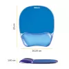 Fellowes Tapete de rato com apoio de pulso - Tapete de rato Crystals Gel com base de borracha antiderrapante - Tapete de rato ergonómico para computador, portátil, escritório em casa – Compatível com ratos laser e óticos – Azul