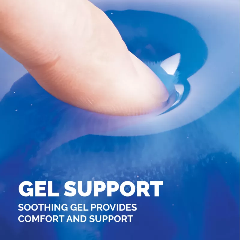 Fellowes Tapete de rato com apoio de pulso - Tapete de rato Crystals Gel com base de borracha antiderrapante - Tapete de rato ergonómico para computador, portátil, escritório em casa – Compatível com ratos laser e óticos – Azul