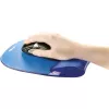 Fellowes Tapete de rato com apoio de pulso - Tapete de rato Crystals Gel com base de borracha antiderrapante - Tapete de rato ergonómico para computador, portátil, escritório em casa – Compatível com ratos laser e óticos – Azul