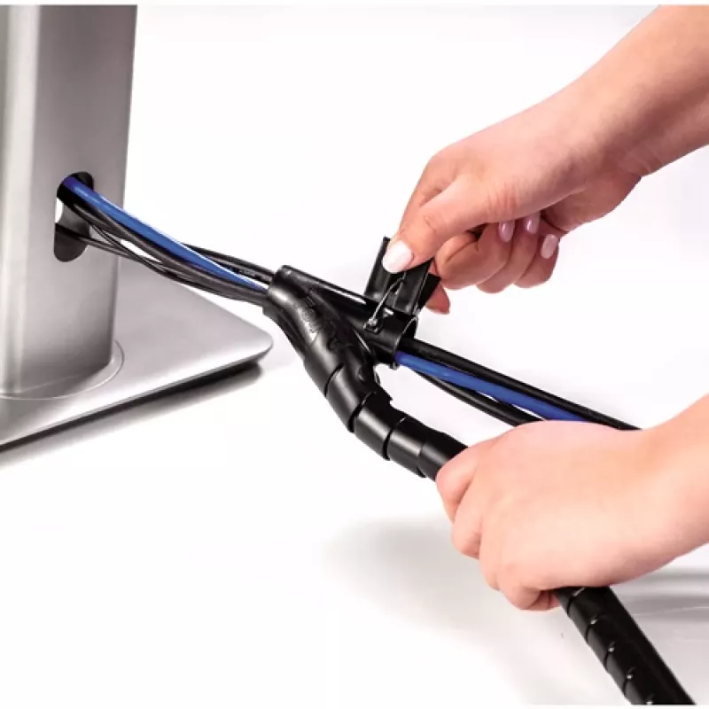 Fellowes CableZip - Preto, Organizador de cabos, Secretária, Preto