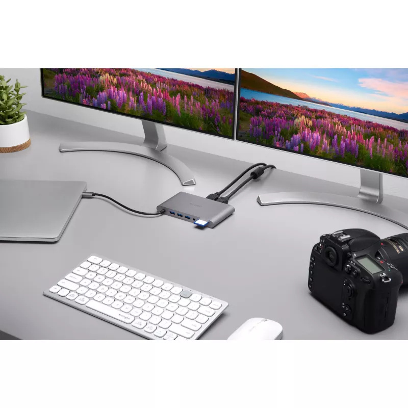 Kensington UH1440P dock móvel USB-C 5Gbps vídeo duplo sem drivers – 85W Pass-Through Power – DP/HDMI/VGA