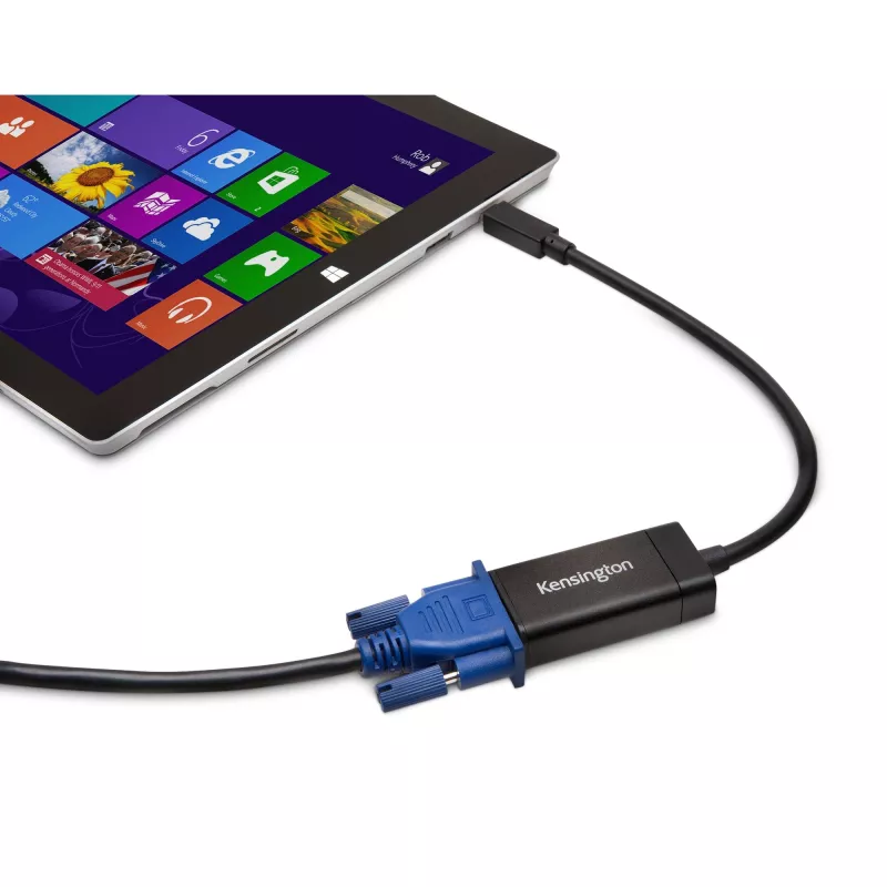 Kensington VM1000 adaptador Mini DisplayPort para VGA, 0,14 m, Mini DisplayPort 1.2, VGA, macho, fêmea, 1920 x 1080 píxeis