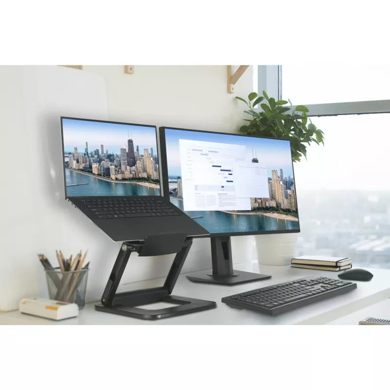 Kensington SmartFit EQ suporte para portátil ajustável multi-ângulo, suporte para portátil, Preto, Plástico, 33 cm (13