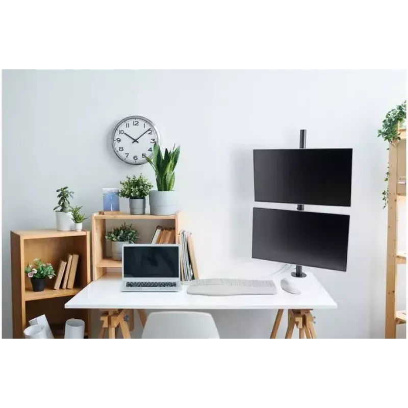Kensington braço de monitor duplo vertical empilhado com fixação por grampo capacidade 9 kg