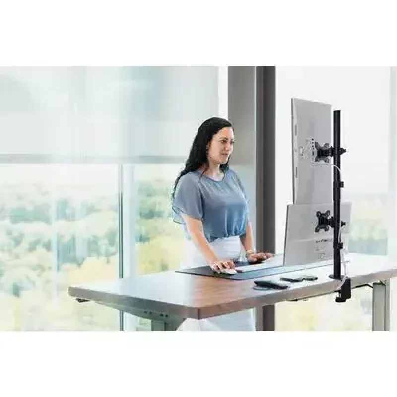 Kensington braço de monitor duplo vertical empilhado com fixação por grampo capacidade 9 kg