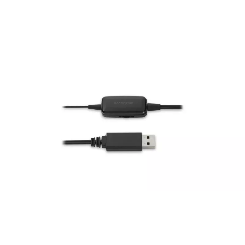 Headset mono USB Kensington com controlos em linha, com fio, escritório/call center, headset, preto
