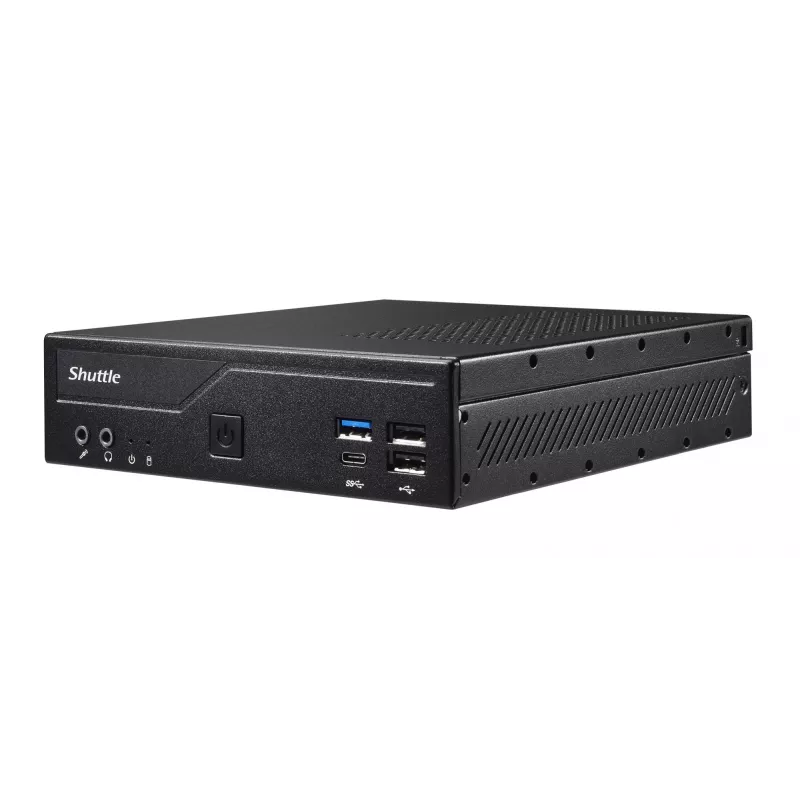 Shuttle PC fino DH610 , S1700, 1x HDMI, 2x DP , 1x 2,5 polegadas, 2x M.2, 2x LAN (Intel 1G + 2.5G), 2x COM, Funcionamento contínuo 24/7, incl. VESA