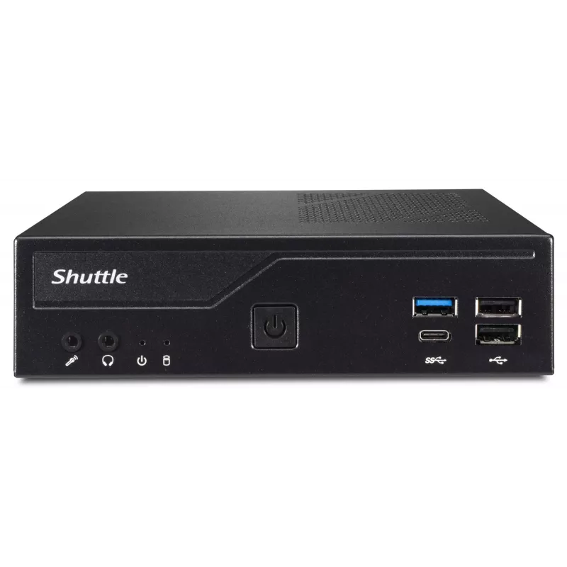Shuttle PC fino DH610 , S1700, 1x HDMI, 2x DP , 1x 2,5 polegadas, 2x M.2, 2x LAN (Intel 1G + 2.5G), 2x COM, Funcionamento contínuo 24/7, incl. VESA
