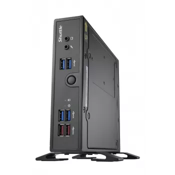Shuttle XPC Barebone fino DS50U5, i5-1335U, 2x LAN (1x 2,5 Gbit, 1x 1 Gbit), 1x COM, 1x HDMI, 1x DP, 1x VGA, sem ventoinha, Funcionamento contínuo 24/7