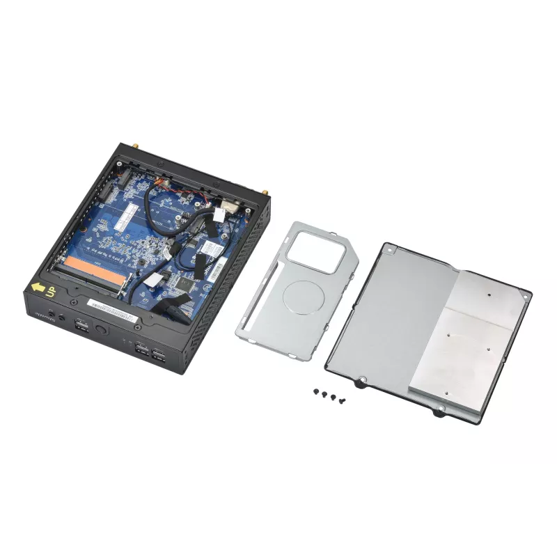 Shuttle XPC Barebone fino DS50U5, i5-1335U, 2x LAN (1x 2,5 Gbit, 1x 1 Gbit), 1x COM, 1x HDMI, 1x DP, 1x VGA, sem ventoinha, Funcionamento contínuo 24/7