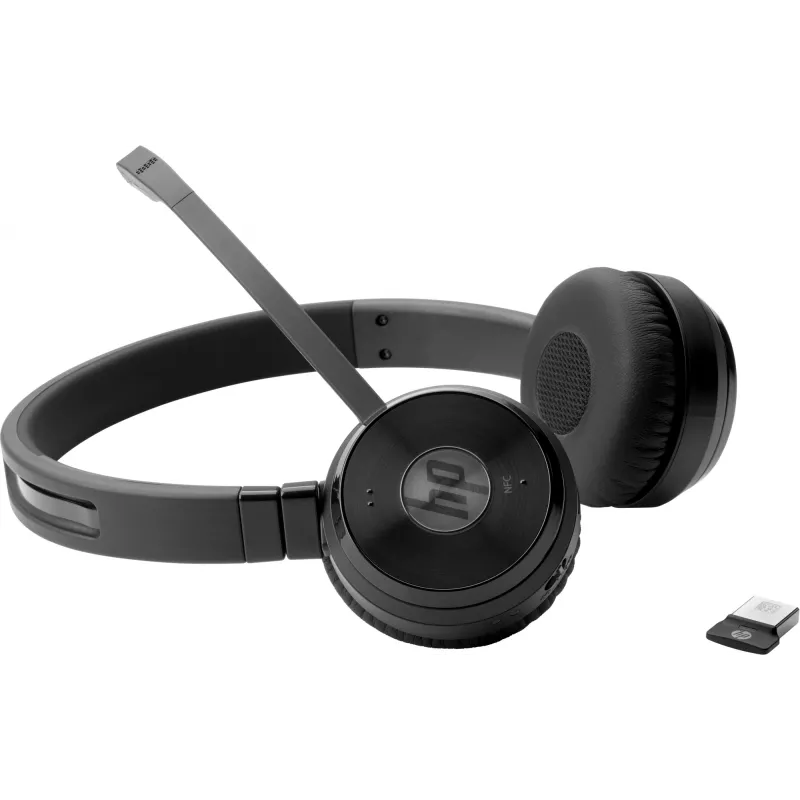 HP UC Wireless Duo Headset, Sem fios, Escritório/Callcenter, 310 g, Headset, Preto