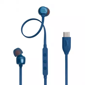 Headset USB JBL Tune 310C com fios in-ear para chamadas/música USB Type-C azul