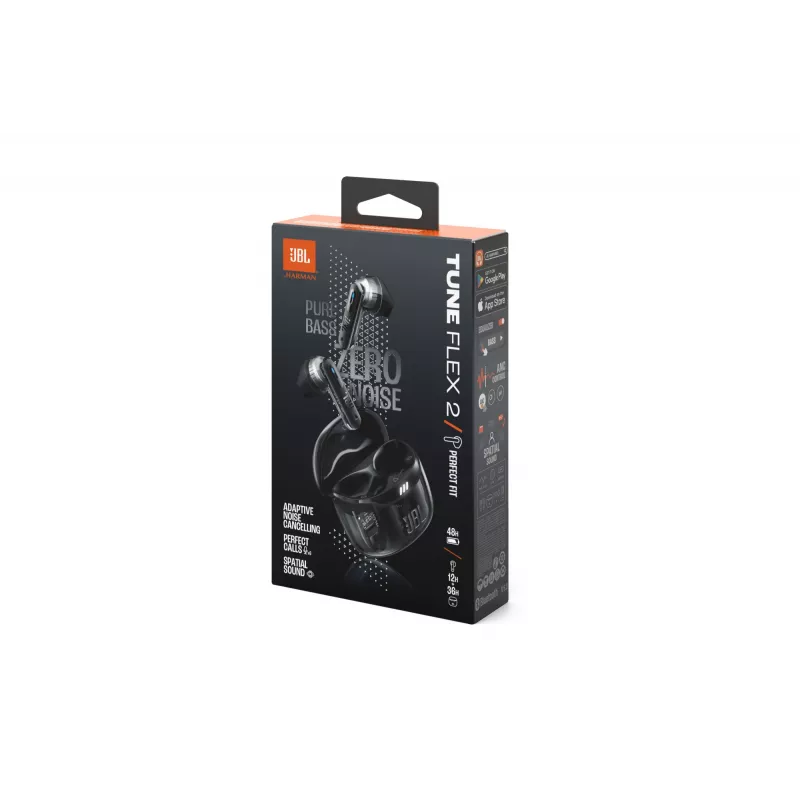 Headset JBL Tune Flex 2 Ghost Edition True Wireless Stereo (TWS) in-ear para chamadas/música Bluetooth preto