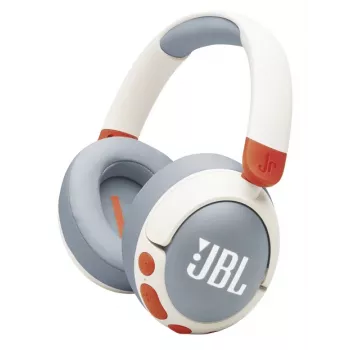 Headset JBL Junior 470NC sem fios com arco de cabeça para chamadas/música USB Type-C Bluetooth cinzento-claro, branco