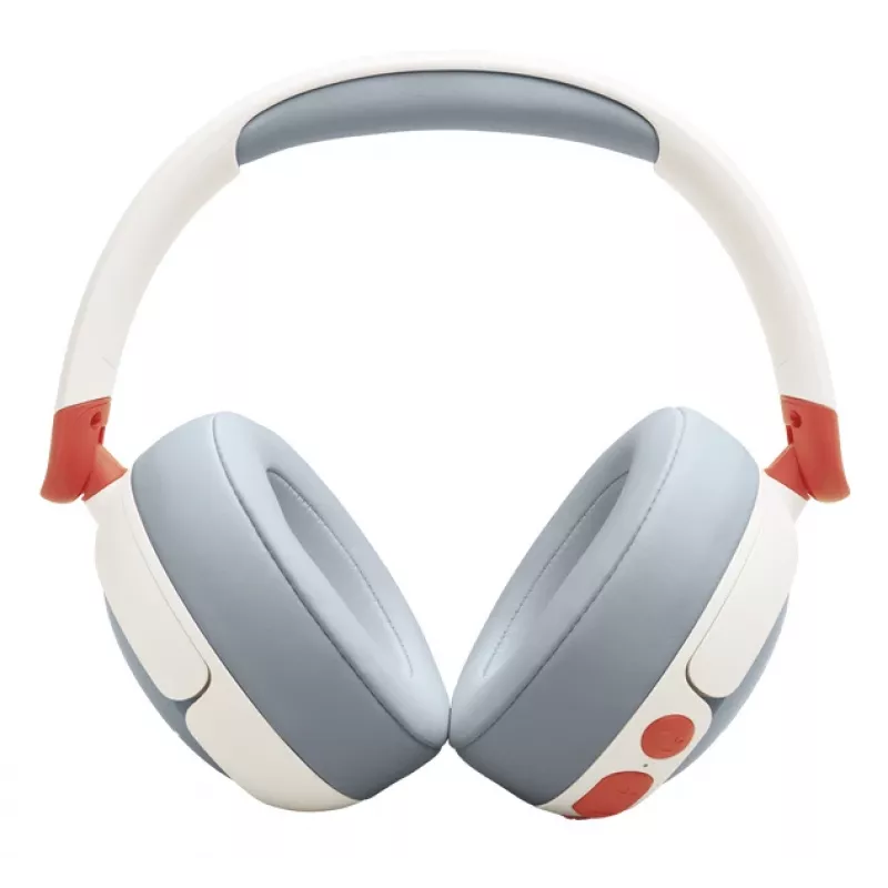 Headset JBL Junior 470NC sem fios com arco de cabeça para chamadas/música USB Type-C Bluetooth cinzento-claro, branco