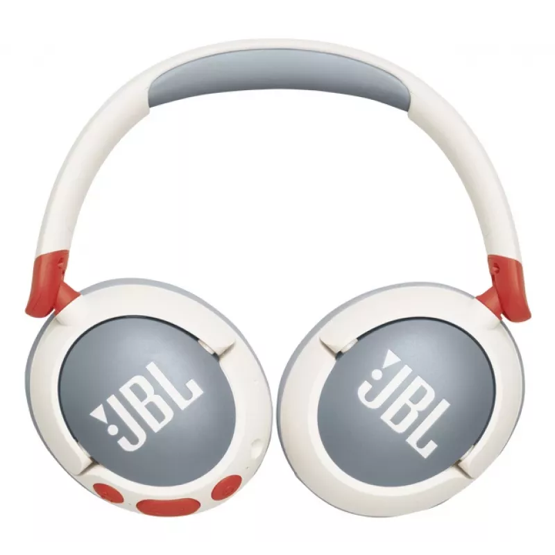 Headset JBL Junior 470NC sem fios com arco de cabeça para chamadas/música USB Type-C Bluetooth cinzento-claro, branco