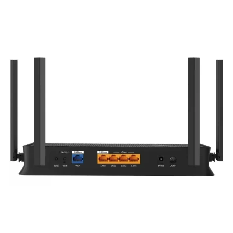 Router Wi-Fi de secretária TP-Link EB210 Pro – dual-band 2,4/5 GHz, Wi‑Fi 7 (802.11be), 2,5 Gigabit Ethernet, 5 portas LAN, USB, preto
