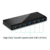 Hub de interfaces TP-Link UH700 USB 3.2 Gen 1 (3.1 Gen 1) Micro-B 5000 Mbit/s preto
