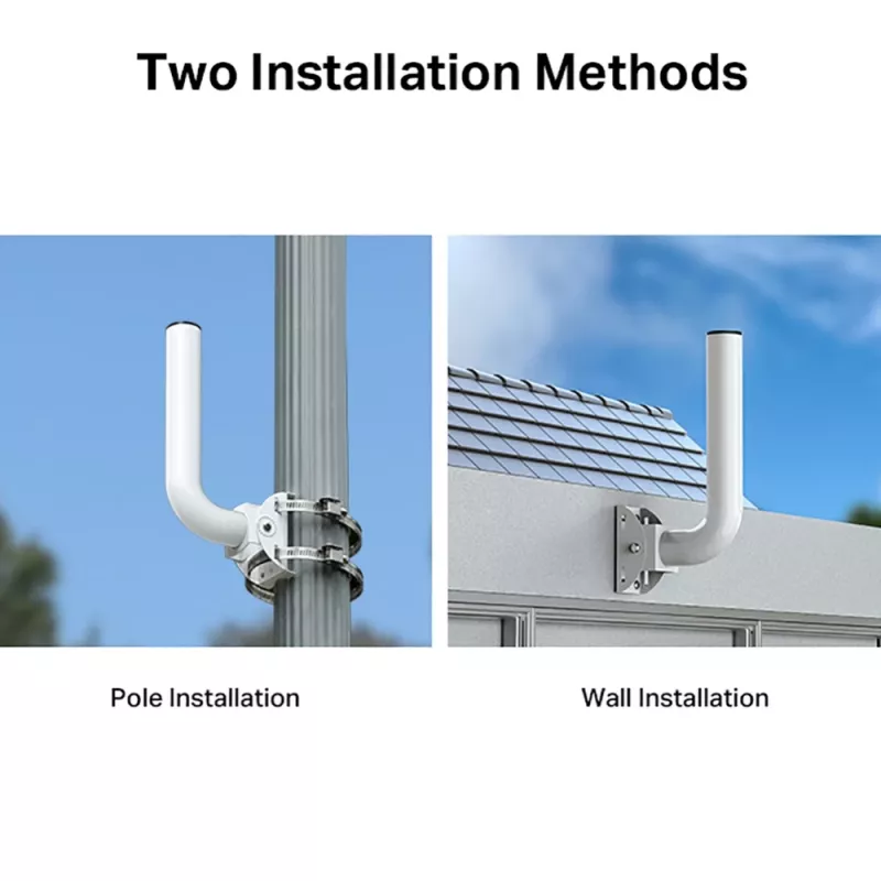 Conjunto de montagem em mastro/parede TP-Link Omada para ponto de acesso exterior, suporte para ponto de acesso Wi-Fi, branco, aço inoxidável, TP-Link, 400 g, 1 unid.