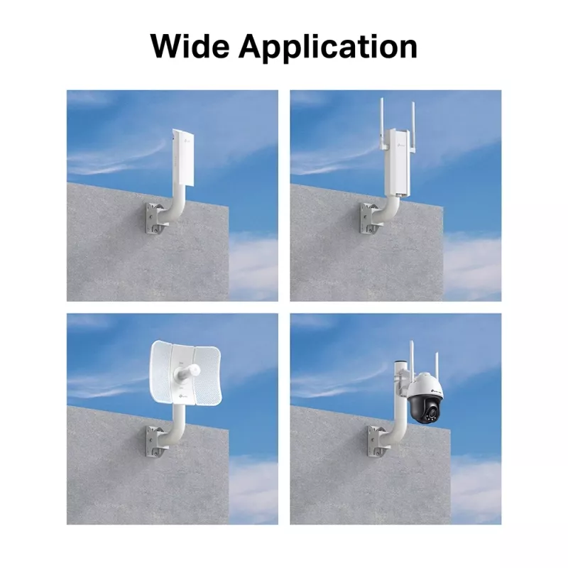 Conjunto de montagem em mastro/parede TP-Link Omada para ponto de acesso exterior, suporte para ponto de acesso Wi-Fi, branco, aço inoxidável, TP-Link, 400 g, 1 unid.