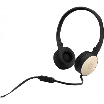 HP headset estéreo H2800 (preto com dourado seda), com fios, chamadas/música, 125 g, headset, preto, dourado