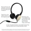 HP headset estéreo H2800 (preto com dourado seda), com fios, chamadas/música, 125 g, headset, preto, dourado